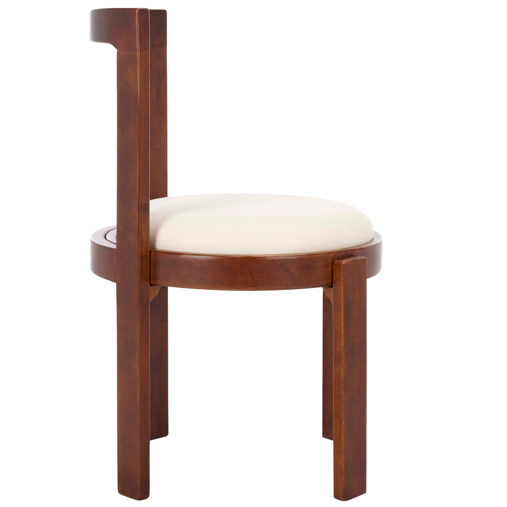 Safavieh Estes Round Dining Chair (Set of 2) - Walnut / White