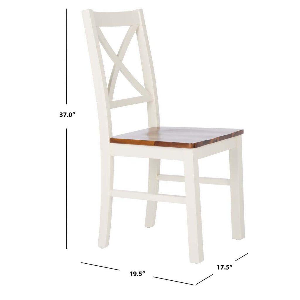 Safavieh Akash Dining Chair-White/Natural (Set of 2)