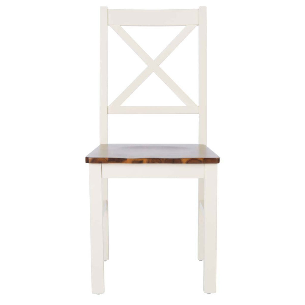 Safavieh Akash Dining Chair-White/Natural (Set of 2)