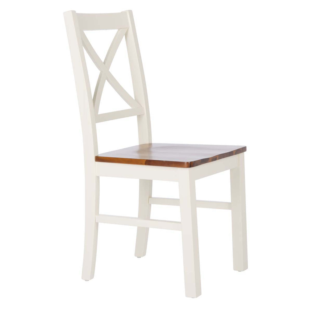 Safavieh Akash Dining Chair-White/Natural (Set of 2)