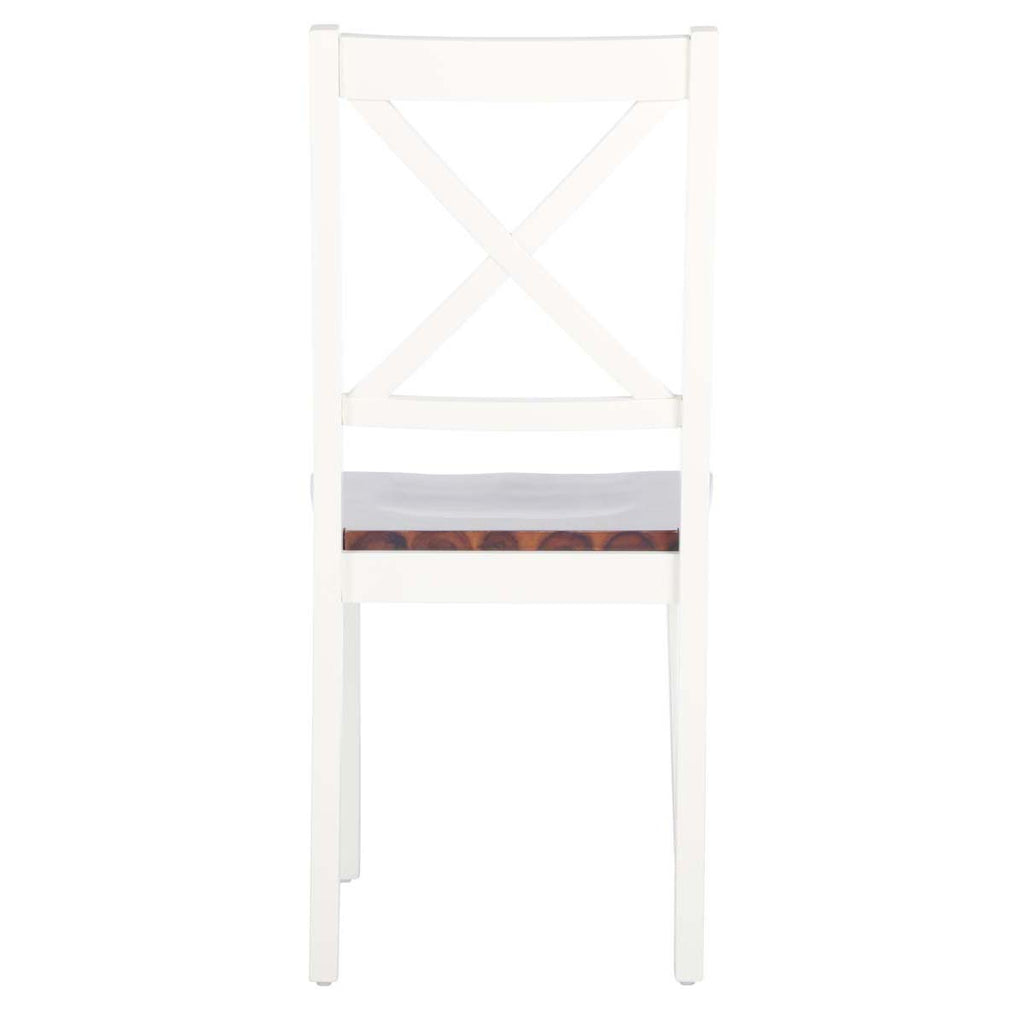 Safavieh Silio X Back Dining Chair-White/Natural (Set of 2)