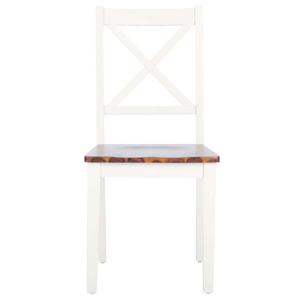 Safavieh Silio X Back Dining Chair-White/Natural (Set of 2)