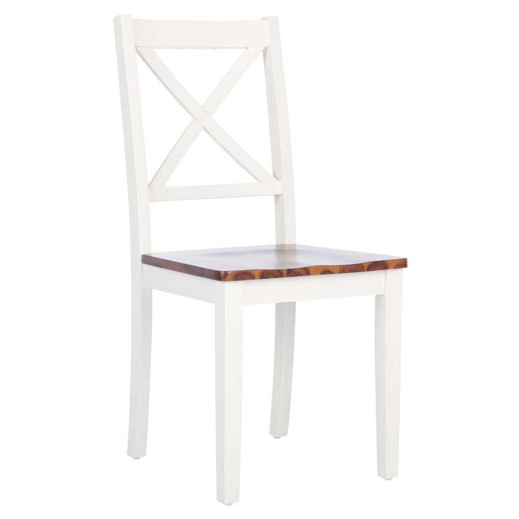 Safavieh Silio X Back Dining Chair-White/Natural (Set of 2)