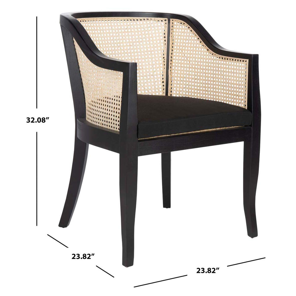 Safavieh Rina Dining Chair - Black/Natural/Black Cushion