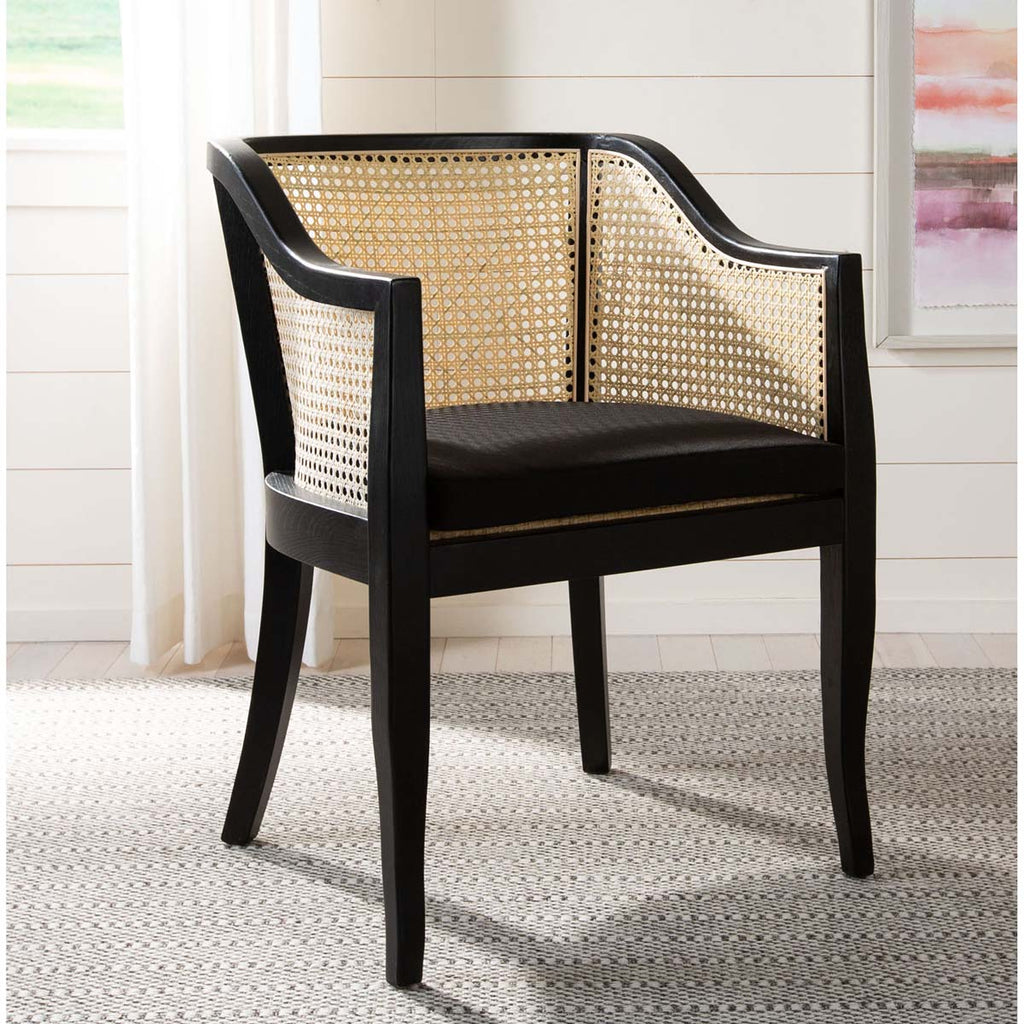 Safavieh Rina Dining Chair - Black/Natural/Black Cushion