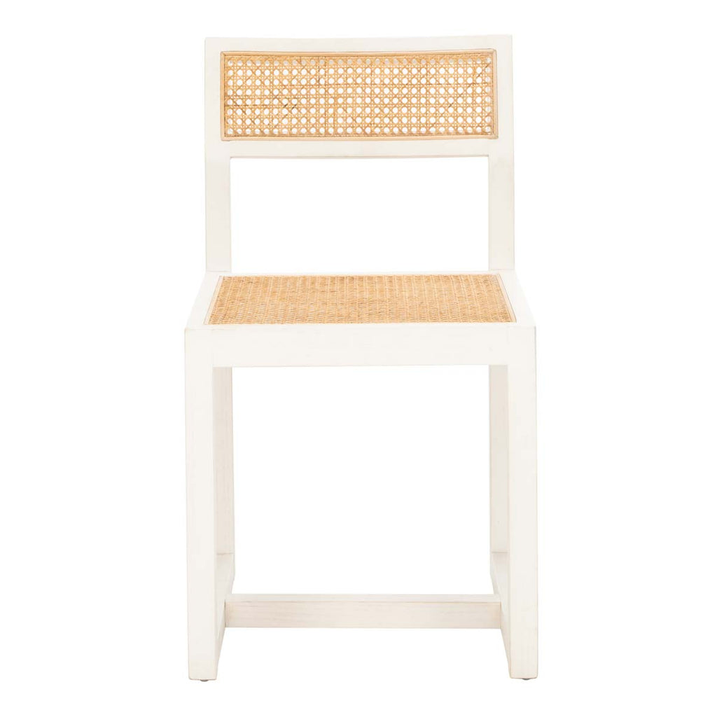 Safavieh Bernice Cane Dining Chair - White/Natural