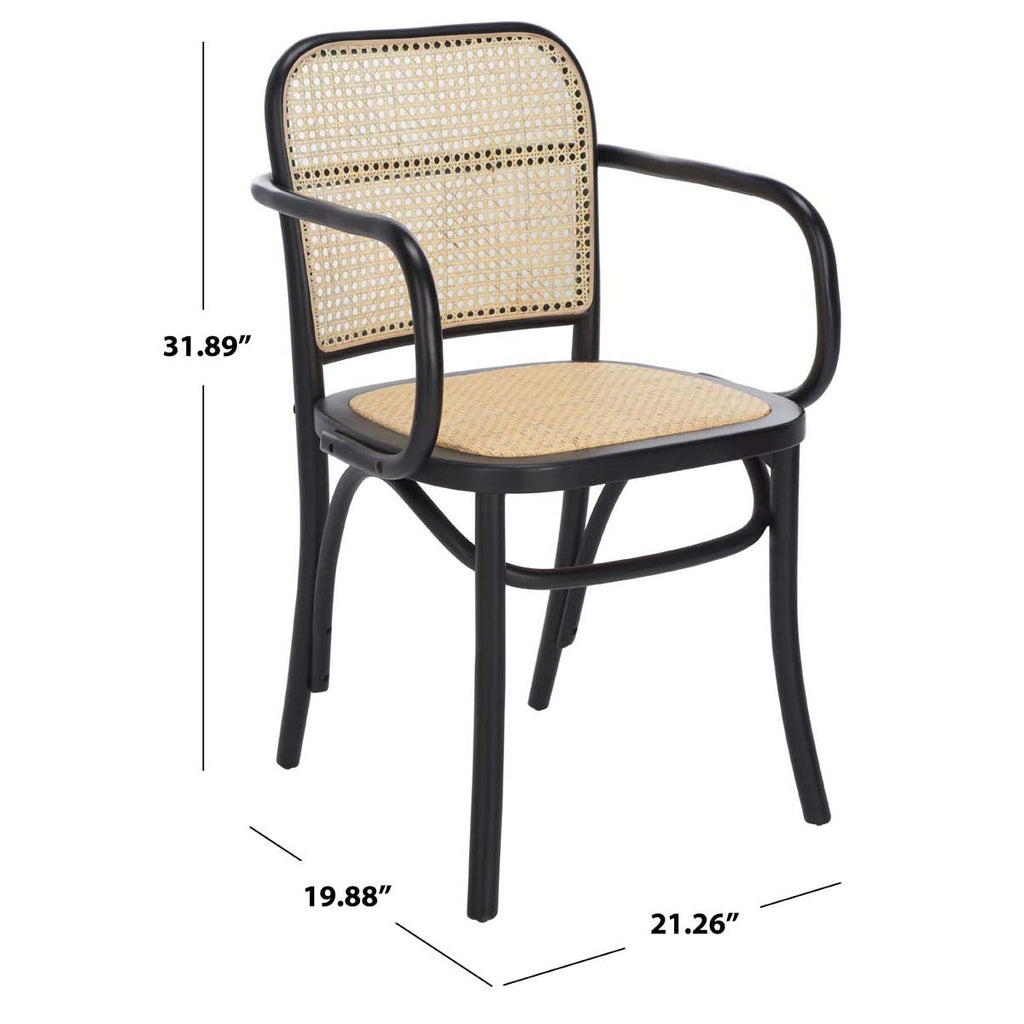 Safavieh Keiko Cane Dining Chair - Black/Natural