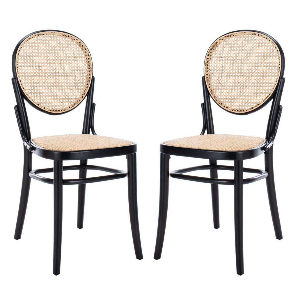 Safavieh Sonia Cane Dining Chair-Black/Natural (Set of 2)