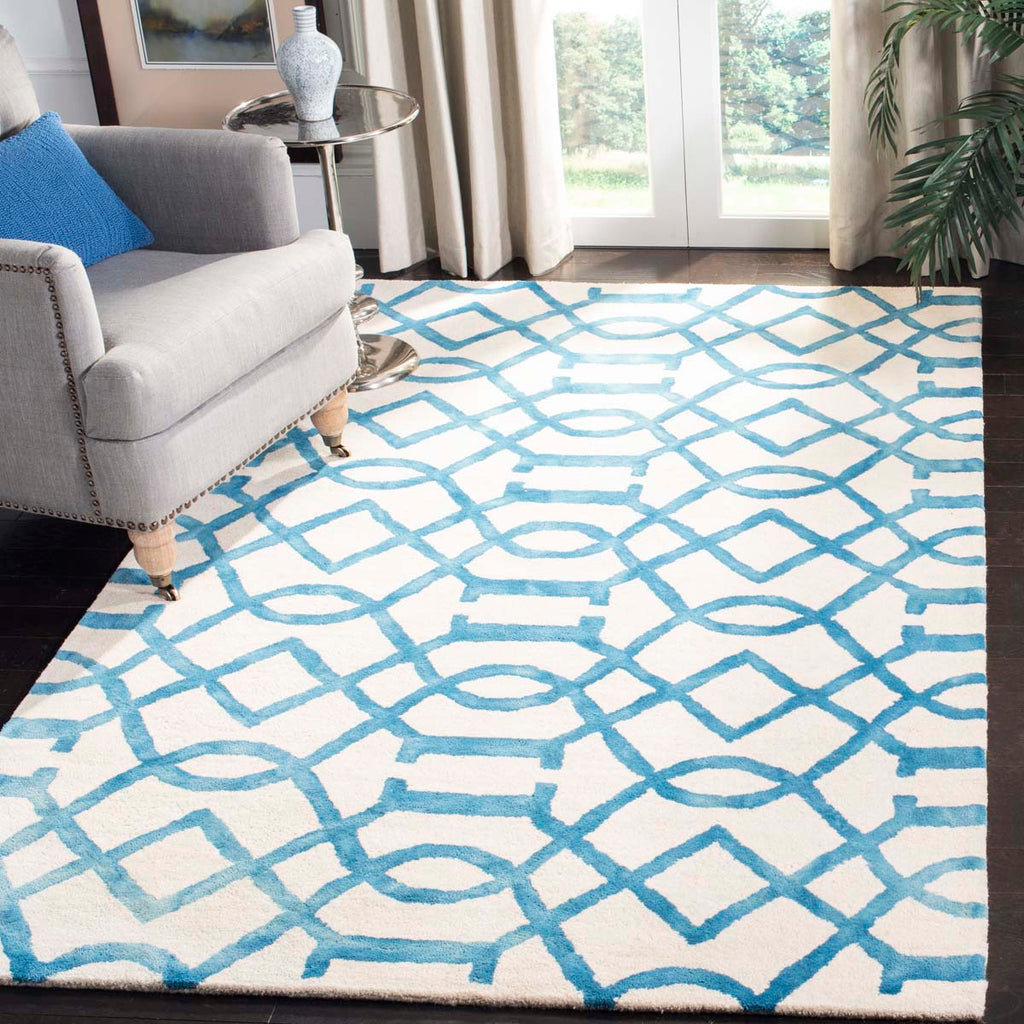 Safavieh Dip Dye Rug Collection DDY712H - Ivory / Turquoise