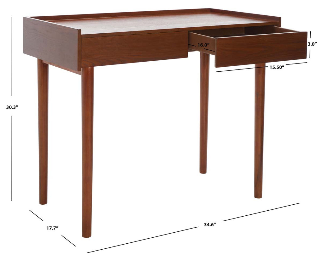 Safavieh Henley 2 Drawer Desk - Brown