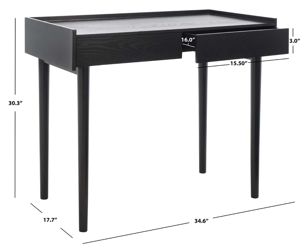 Safavieh Henley 2 Drawer Desk - Black