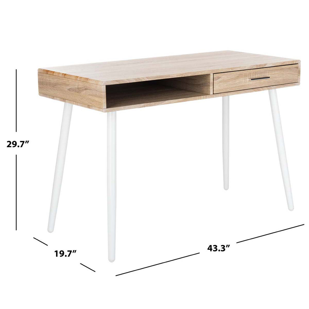 Safavieh Jorja 1 Drawer 1 Shelf Desk - Natural/White