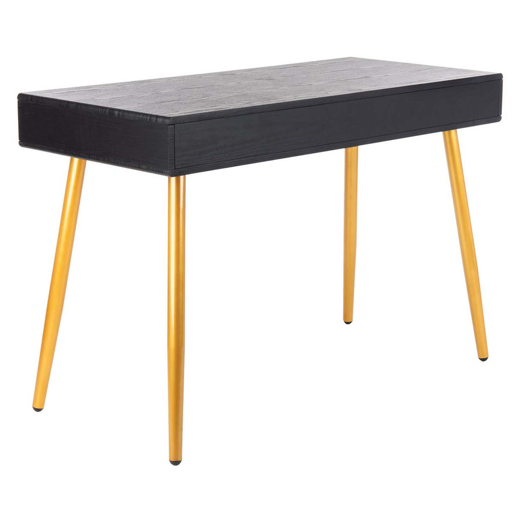 Safavieh Jorja 1 Drawer 1 Shelf Desk - Black/Gold