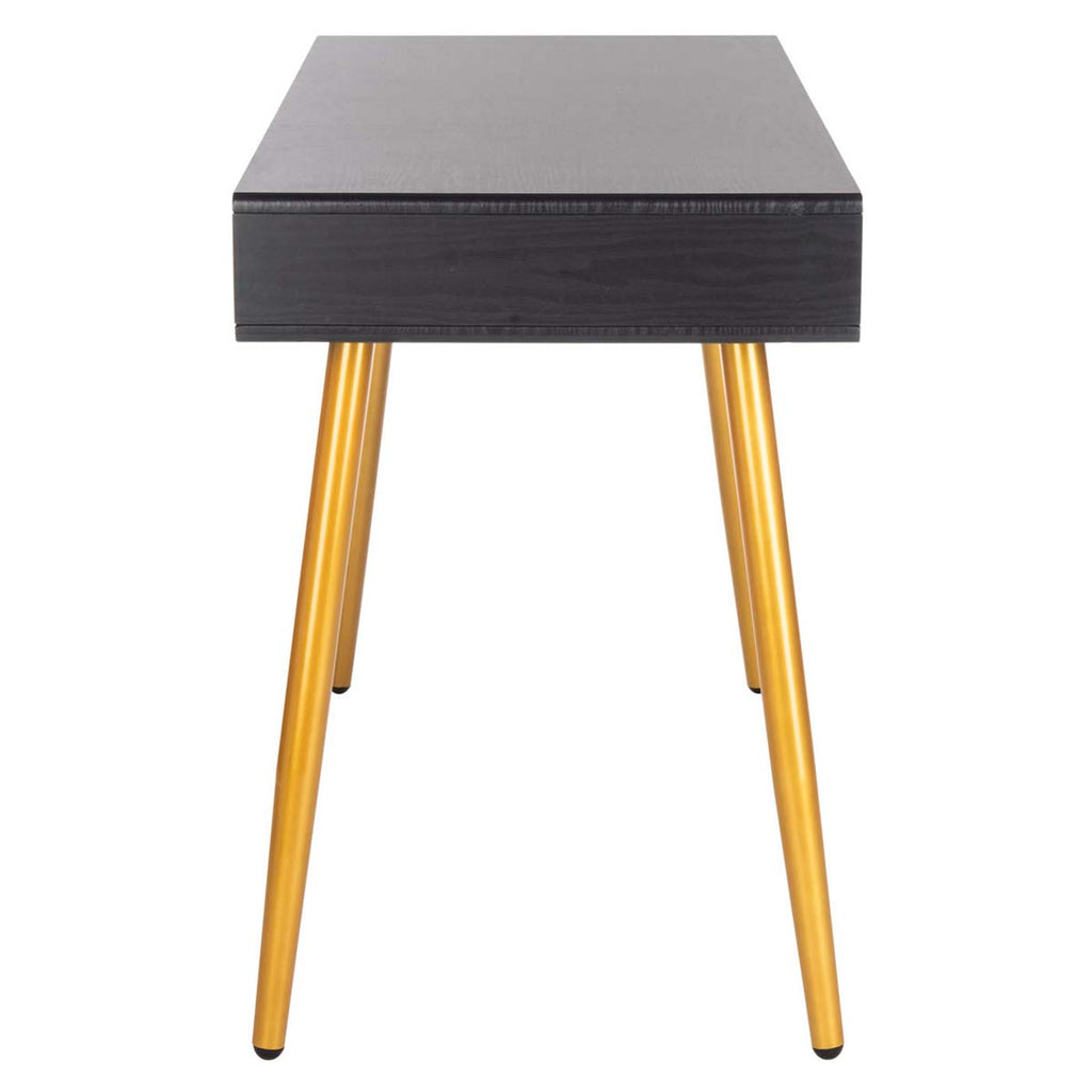 Safavieh Jorja 1 Drawer 1 Shelf Desk - Black/Gold