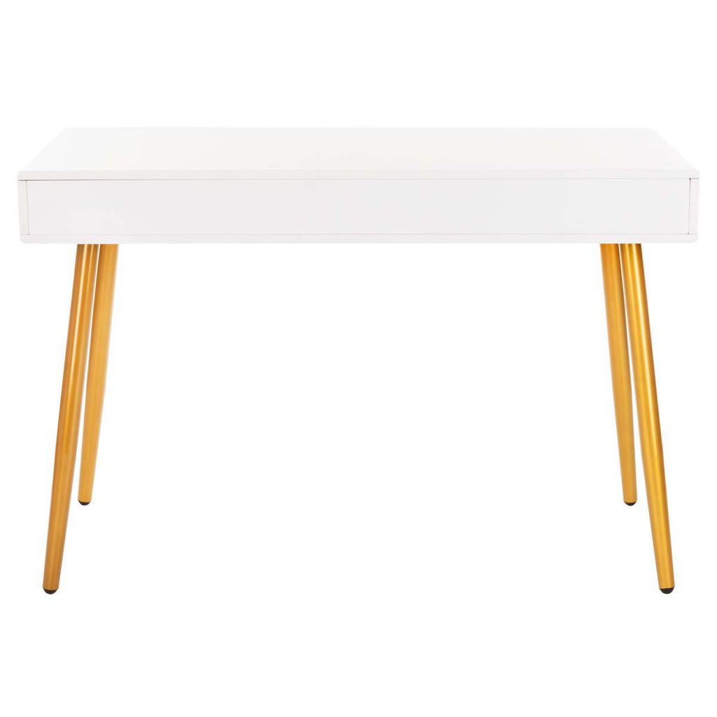 Safavieh Jorja 1 Drawer 1 Shelf Desk - White/Gold