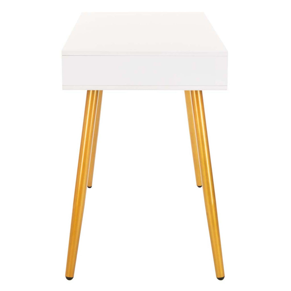 Safavieh Jorja 1 Drawer 1 Shelf Desk - White/Gold