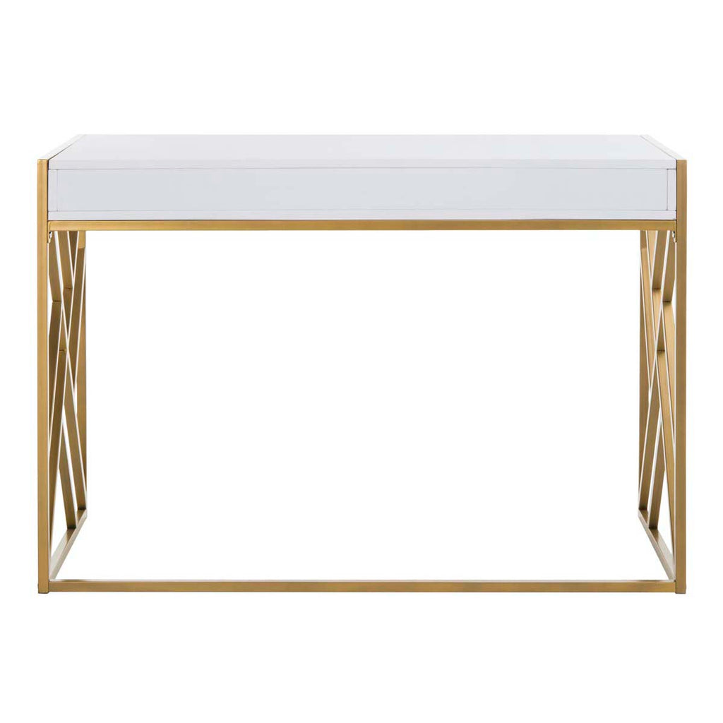 Safavieh Elaine 1 Drawer Desk - White/Gold