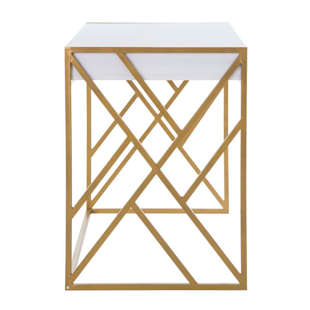 Safavieh Elaine 1 Drawer Desk - White/Gold