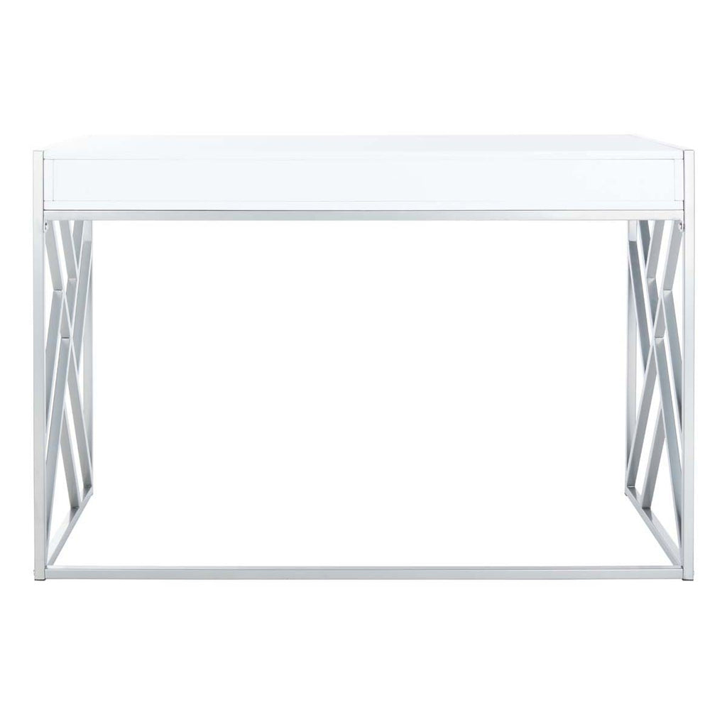 Safavieh Elaine 1 Drawer Desk - White/Silver