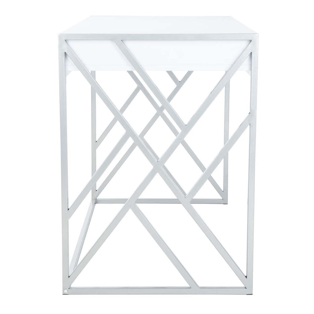 Safavieh Elaine 1 Drawer Desk - White/Silver