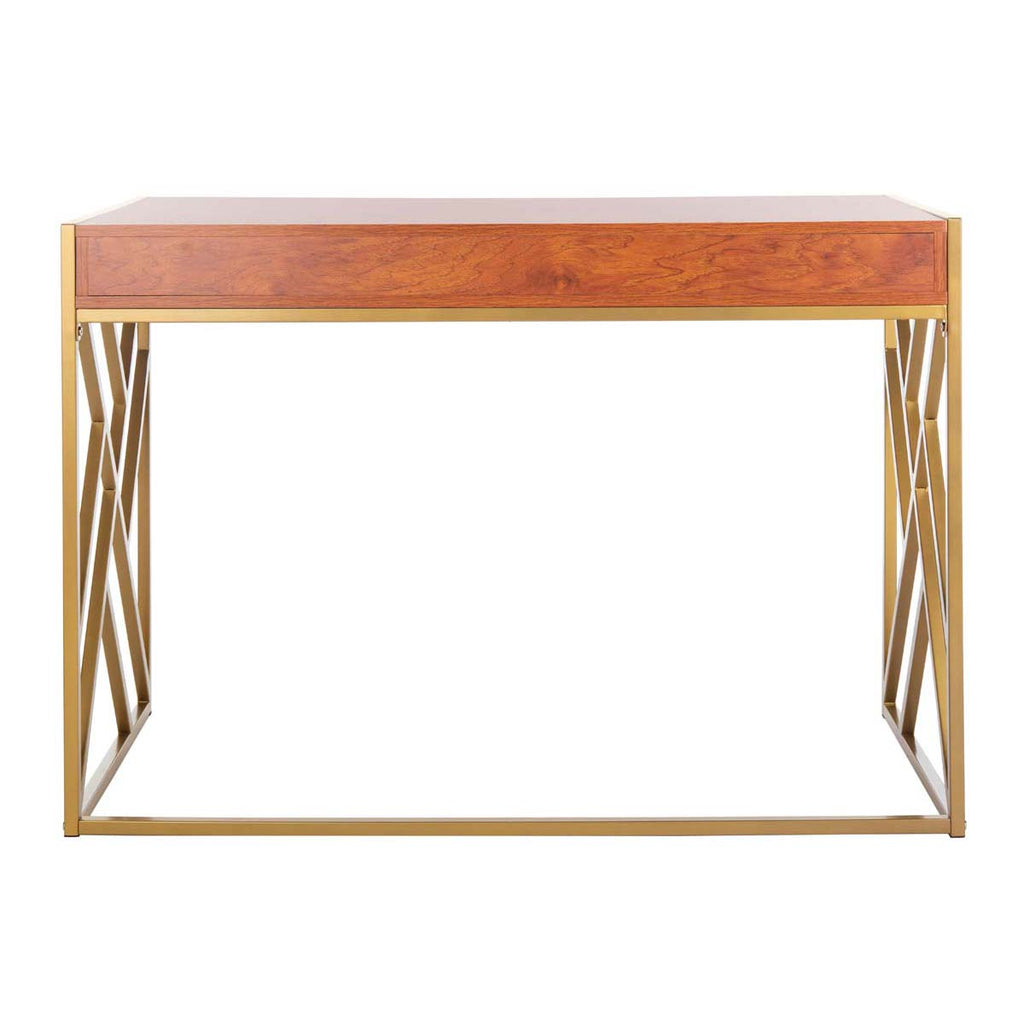 Safavieh Elaine 1 Drawer Desk - Natural/Gold