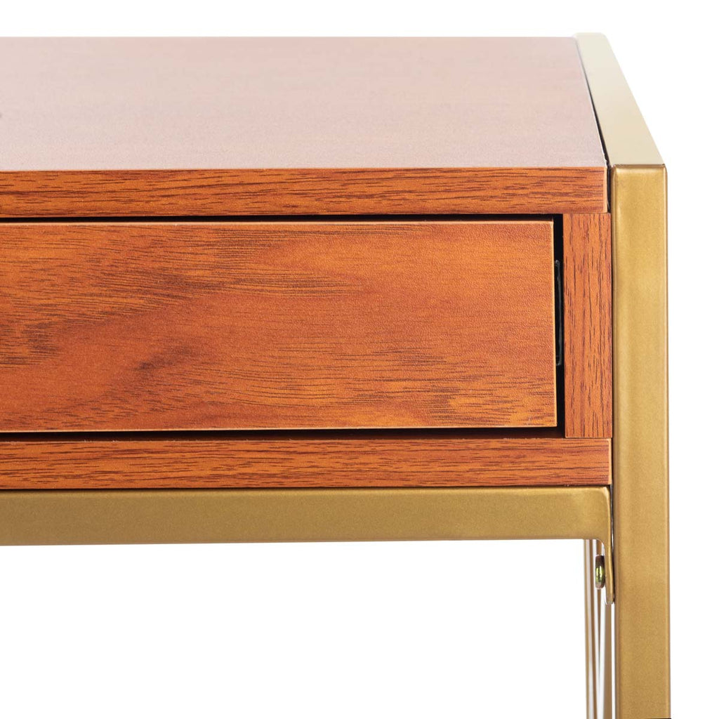 Safavieh Elaine 1 Drawer Desk - Natural/Gold