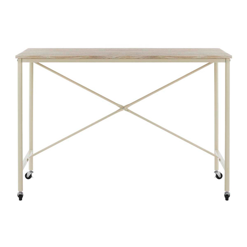 Safavieh Callie Rolling Desk - Rustic Brown/Cream