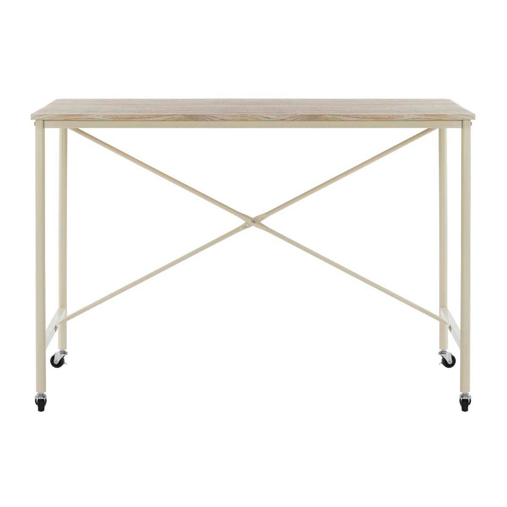 Safavieh Callie Rolling Desk - Rustic Brown/Cream