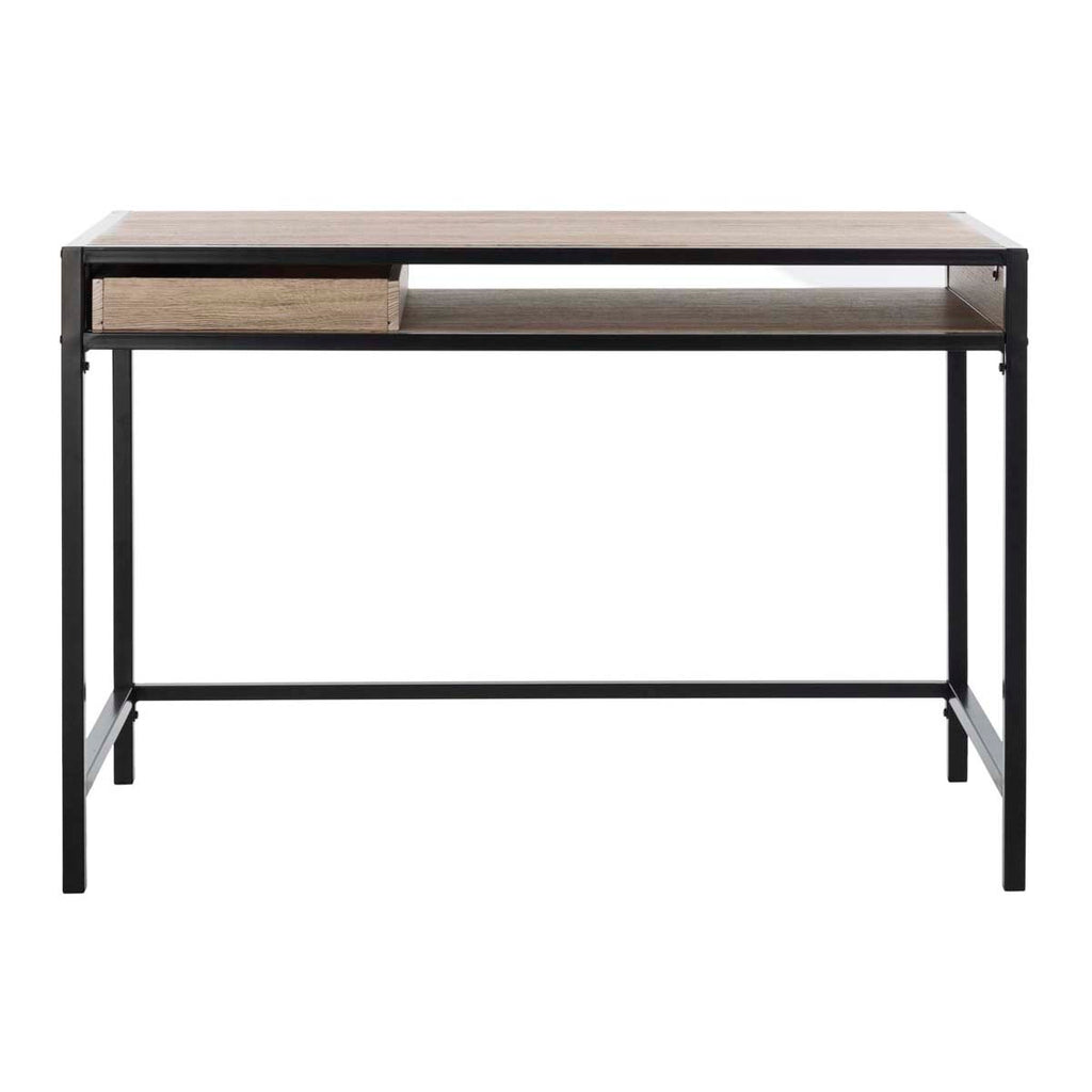 Safavieh Alan 1 Shelf Desk With Drawer - Rustic Brown/Black