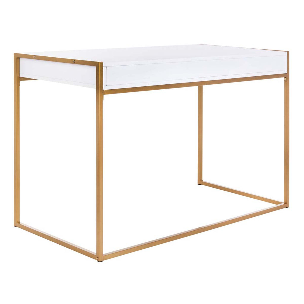 Safavieh Elodie 1 Drawer Desk - White/Gold