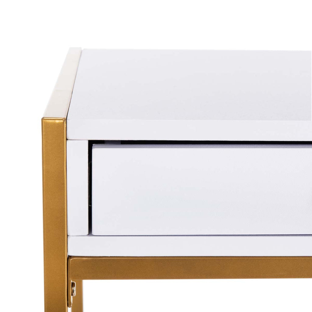 Safavieh Elodie 1 Drawer Desk - White/Gold