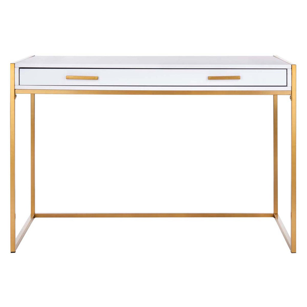 Safavieh Elodie 1 Drawer Desk - White/Gold