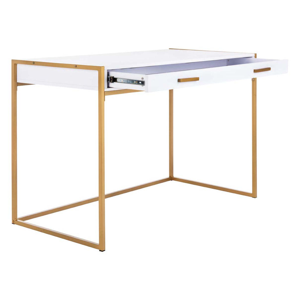 Safavieh Elodie 1 Drawer Desk - White/Gold