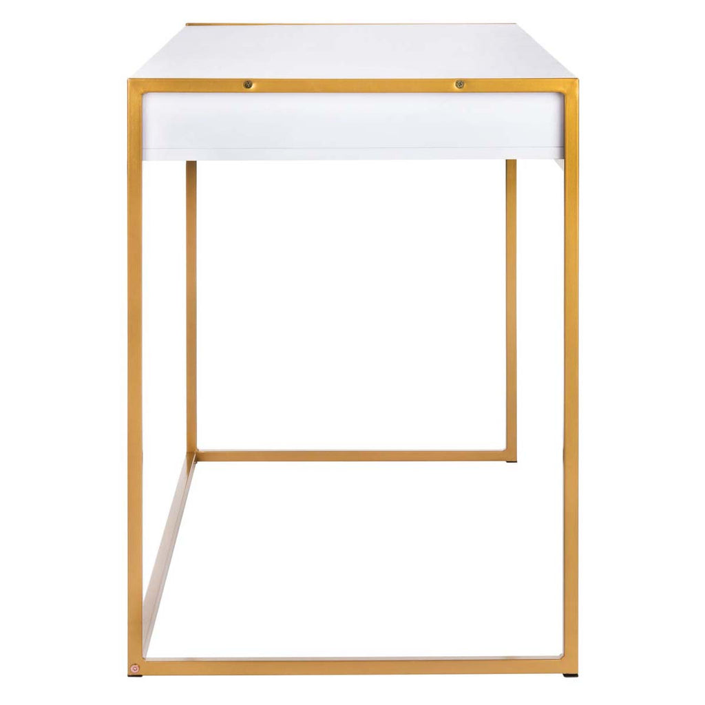 Safavieh Elodie 1 Drawer Desk - White/Gold