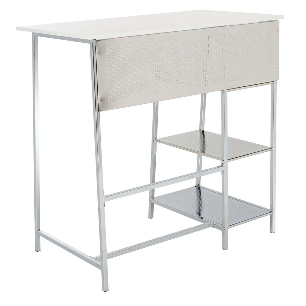 Safavieh Hayden 3 Shelf Standing Desk - White/Chrome
