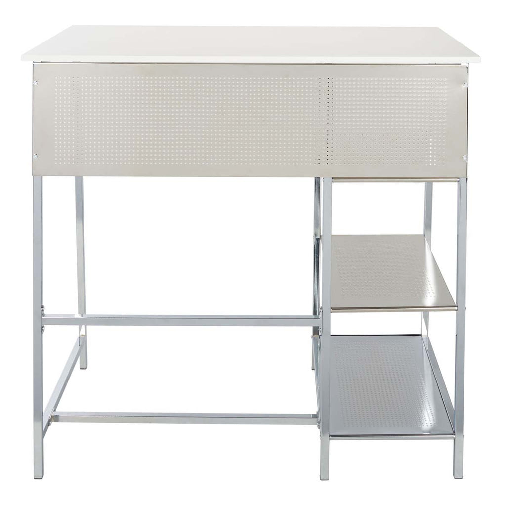 Safavieh Hayden 3 Shelf Standing Desk - White/Chrome