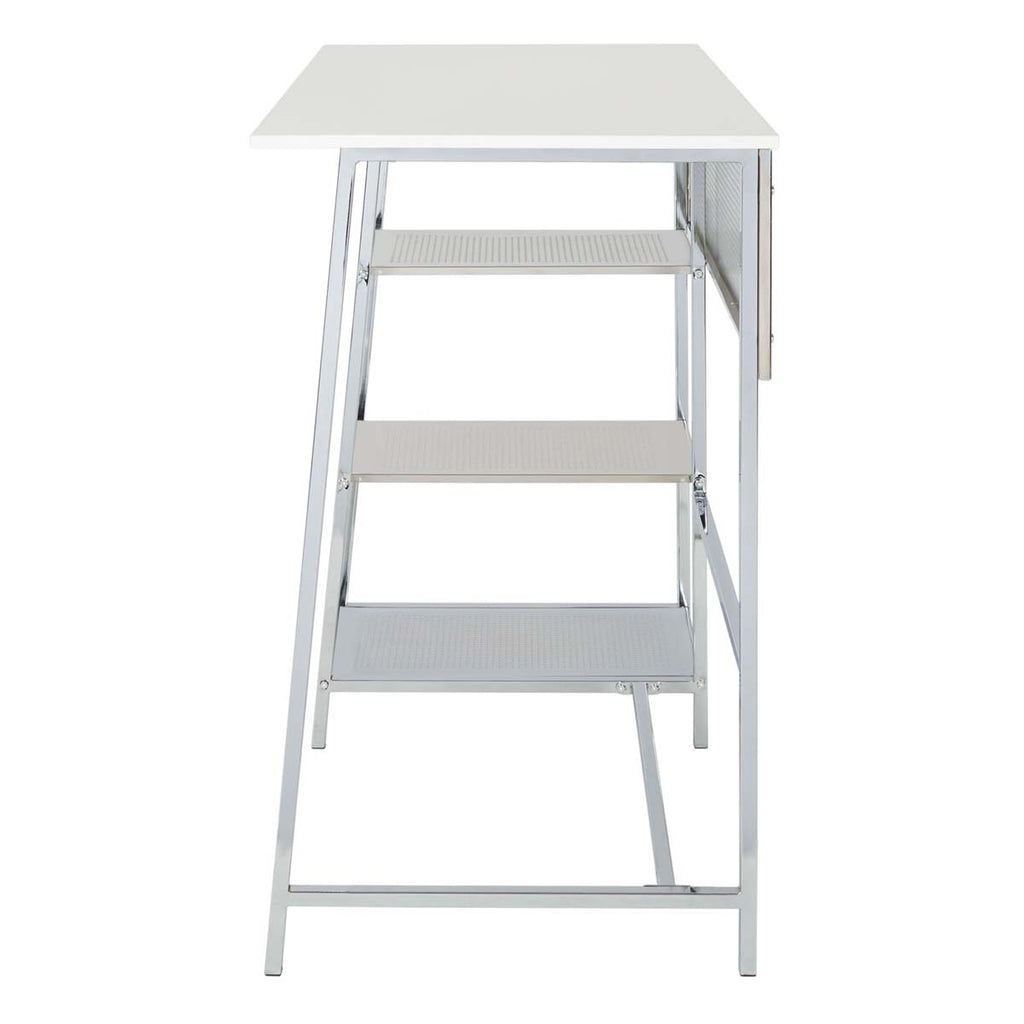 Safavieh Hayden 3 Shelf Standing Desk - White/Chrome