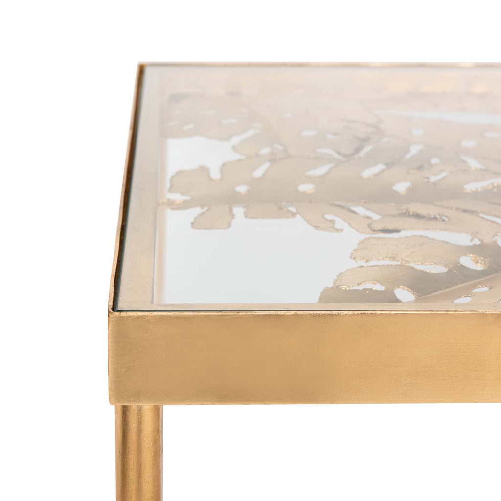 Safavieh Leilani Palm Leaf Desk - Gold Leaf/Glass