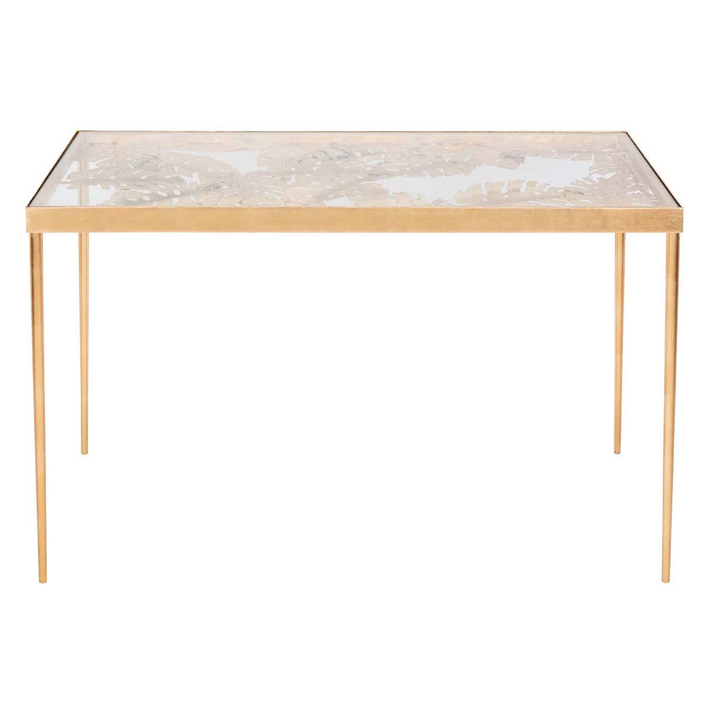 Safavieh Leilani Palm Leaf Desk - Gold Leaf/Glass