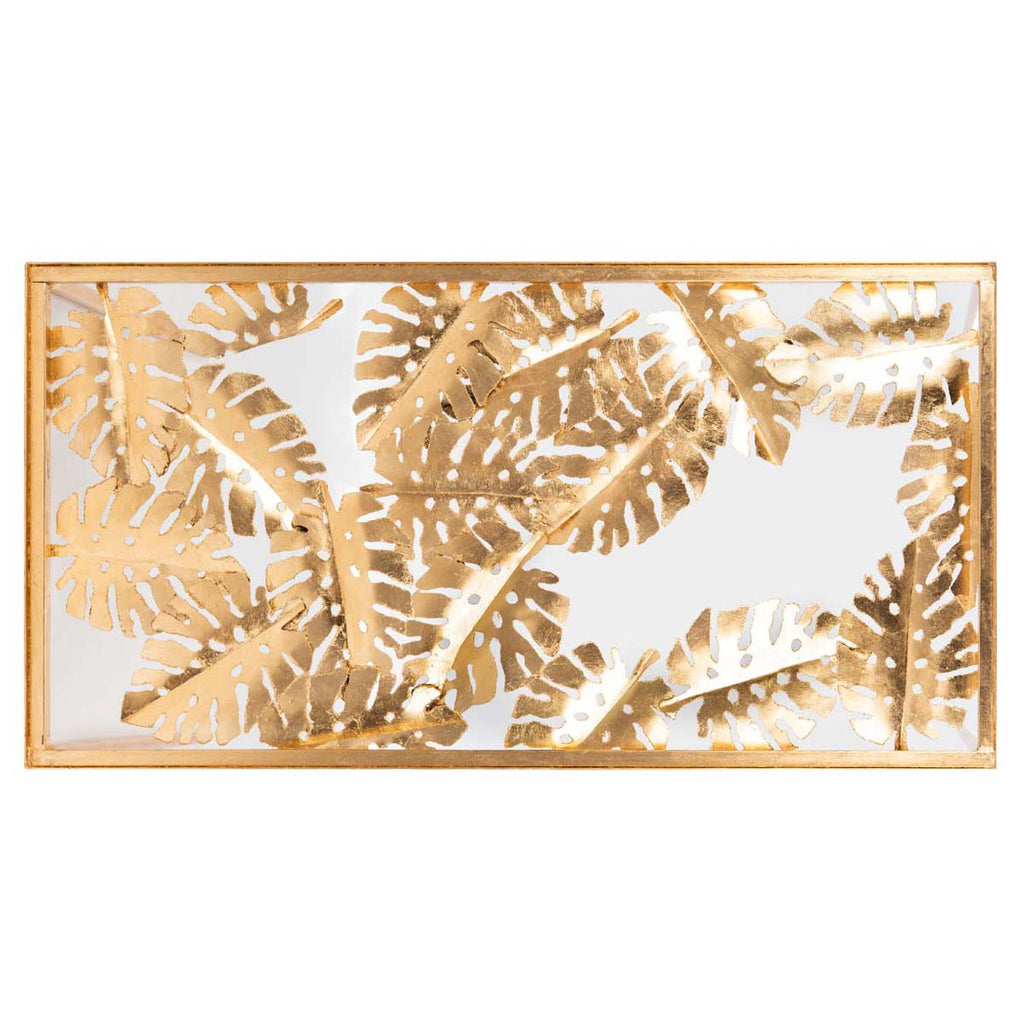 Safavieh Leilani Palm Leaf Desk - Gold Leaf/Glass