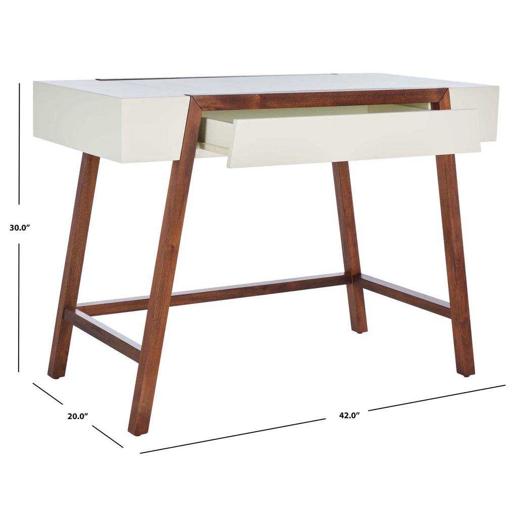 Safavieh Marwood Desk - White / Brown