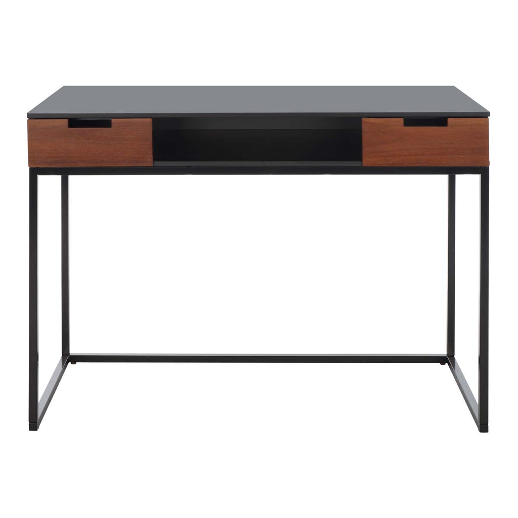 Safavieh Vance 2 Drawer 1 Shelf Desk  - Brown/Black