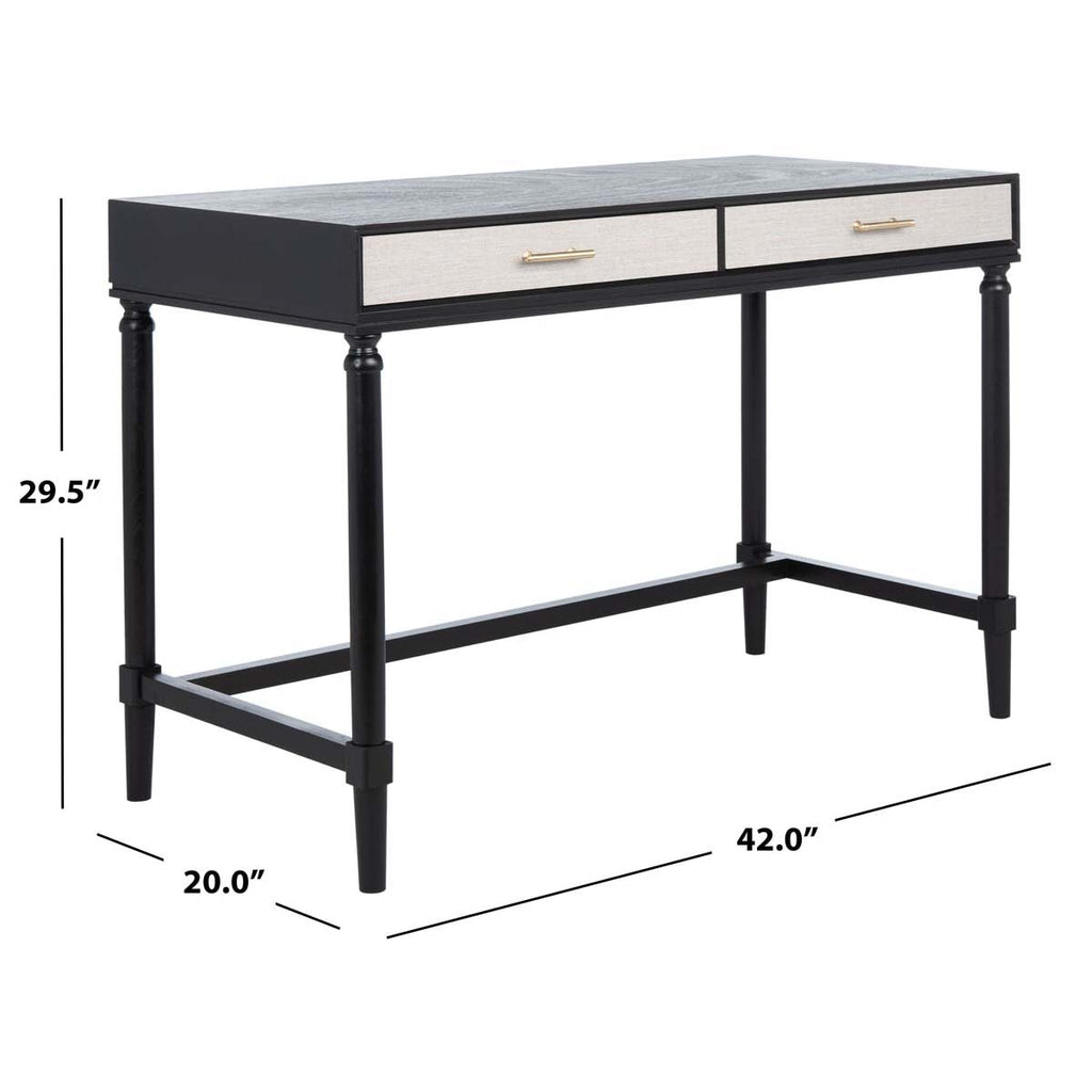 Safavieh Takita 2 Drawer 2 Tone Desk - Black / Natural