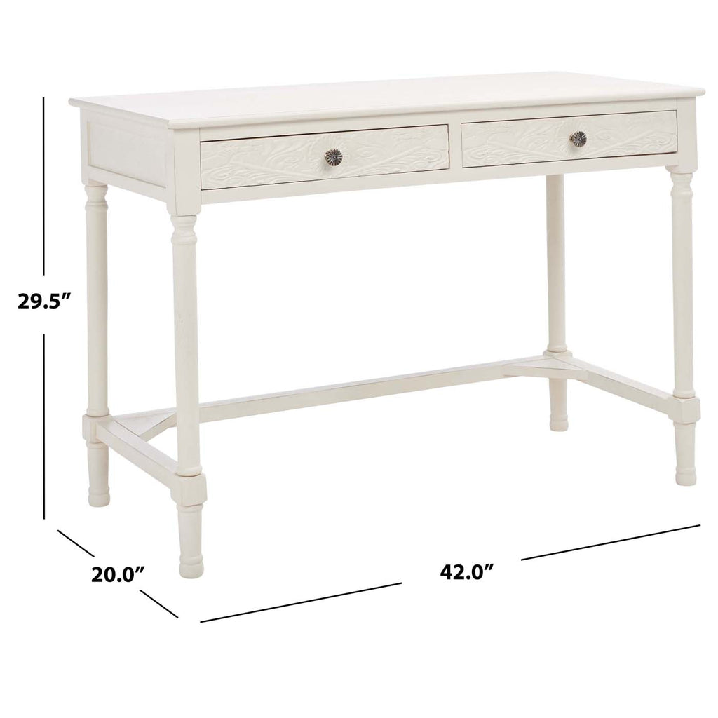 Safavieh Ryleigh 2 Drawer Desk - Distrssed White