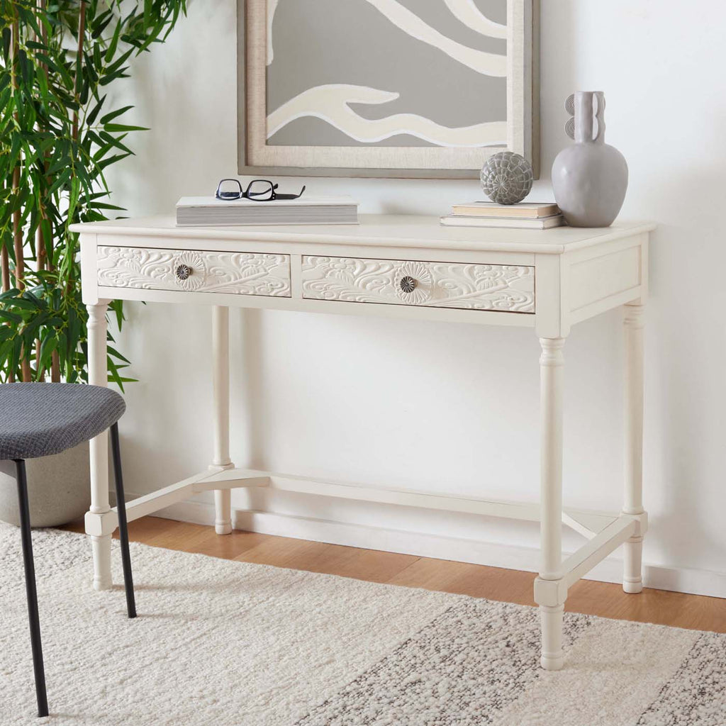 Safavieh Ryleigh 2 Drawer Desk - Distrssed White