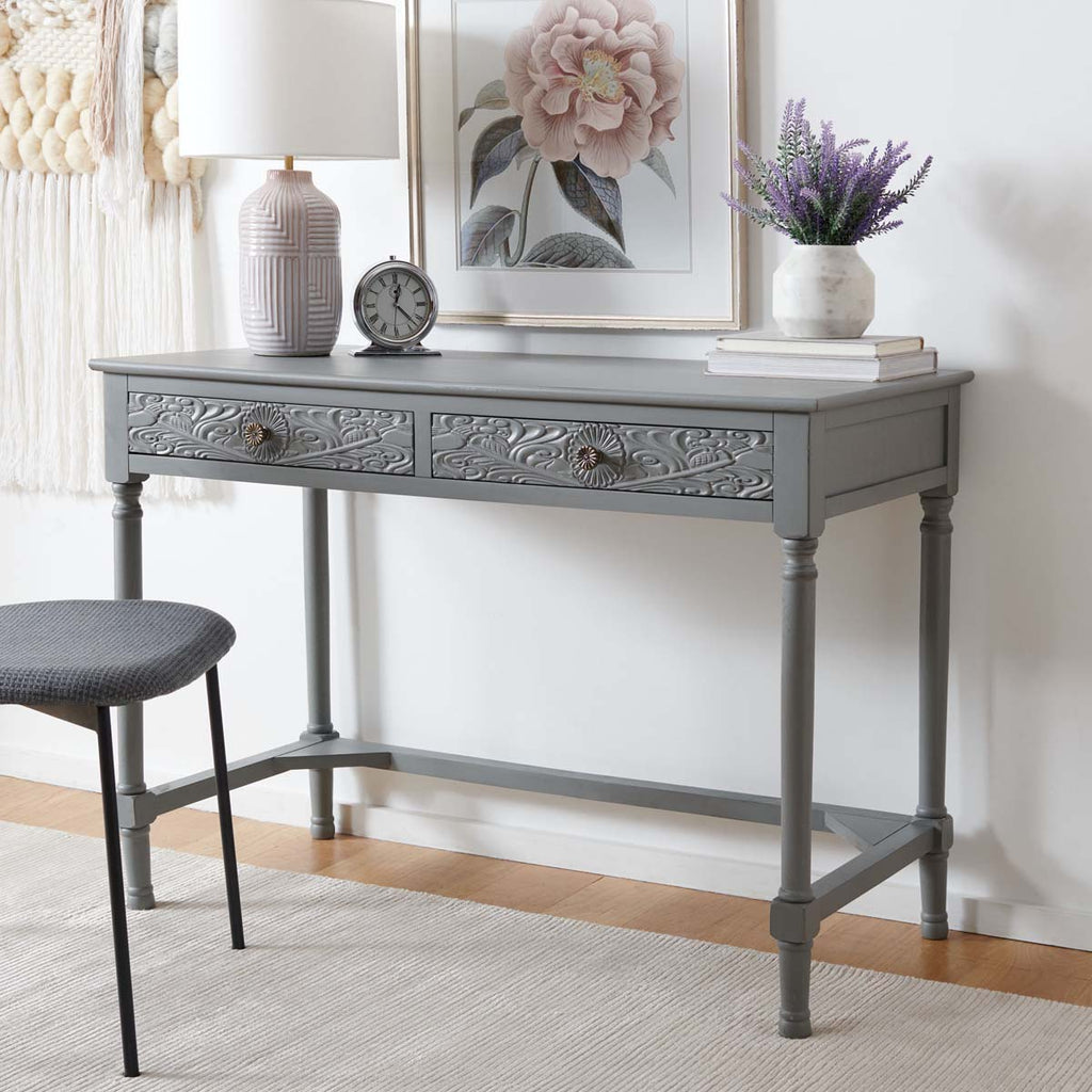 Safavieh Ryleigh 2 Drawer Desk - Distressed Grey