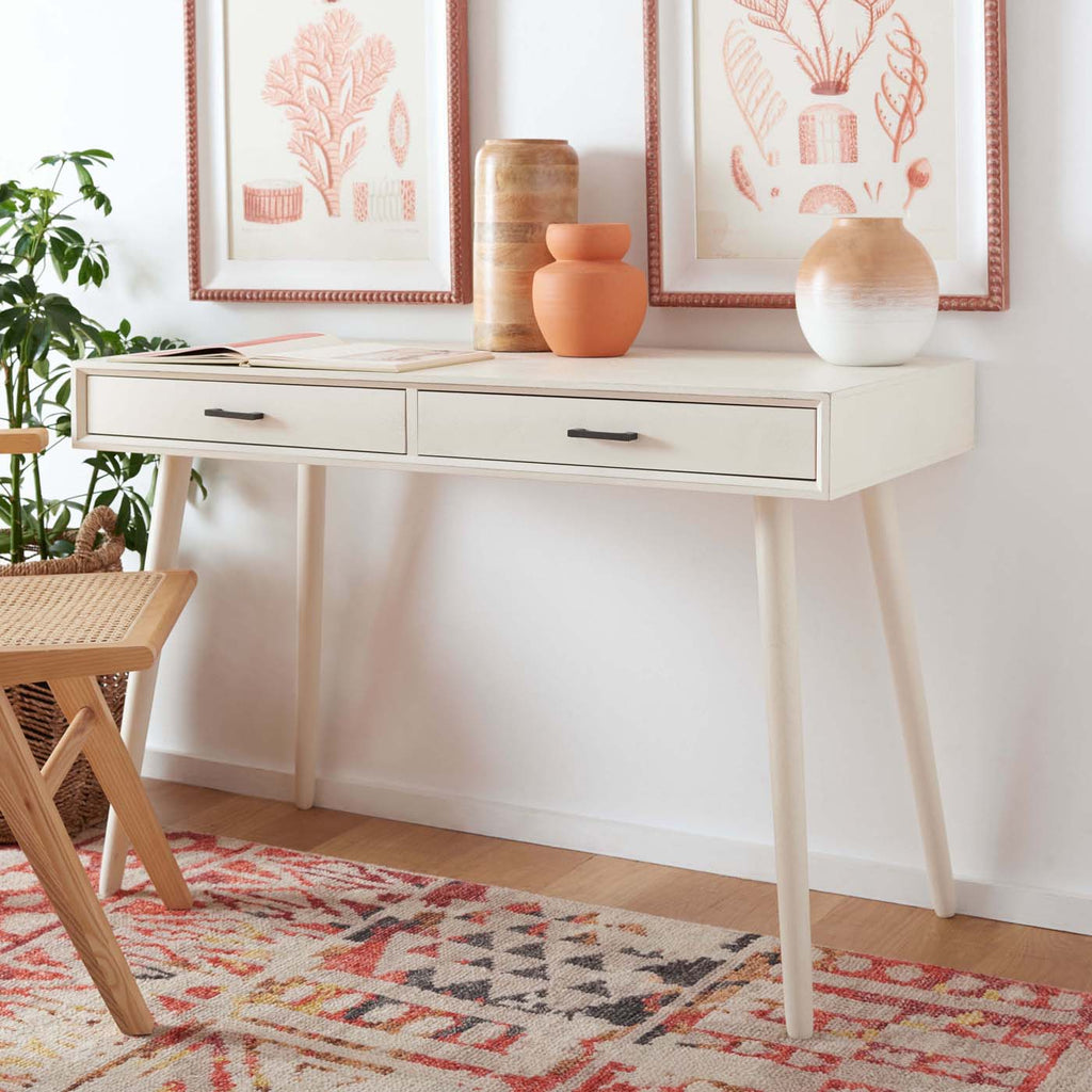 Safavieh O'Dwyer 2 Drawer Desk - Distrssed White