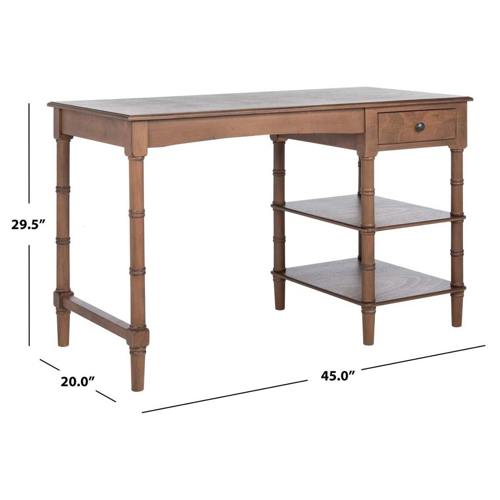 Safavieh Henric 1 Drawer 2 Shelf Desk - Brown