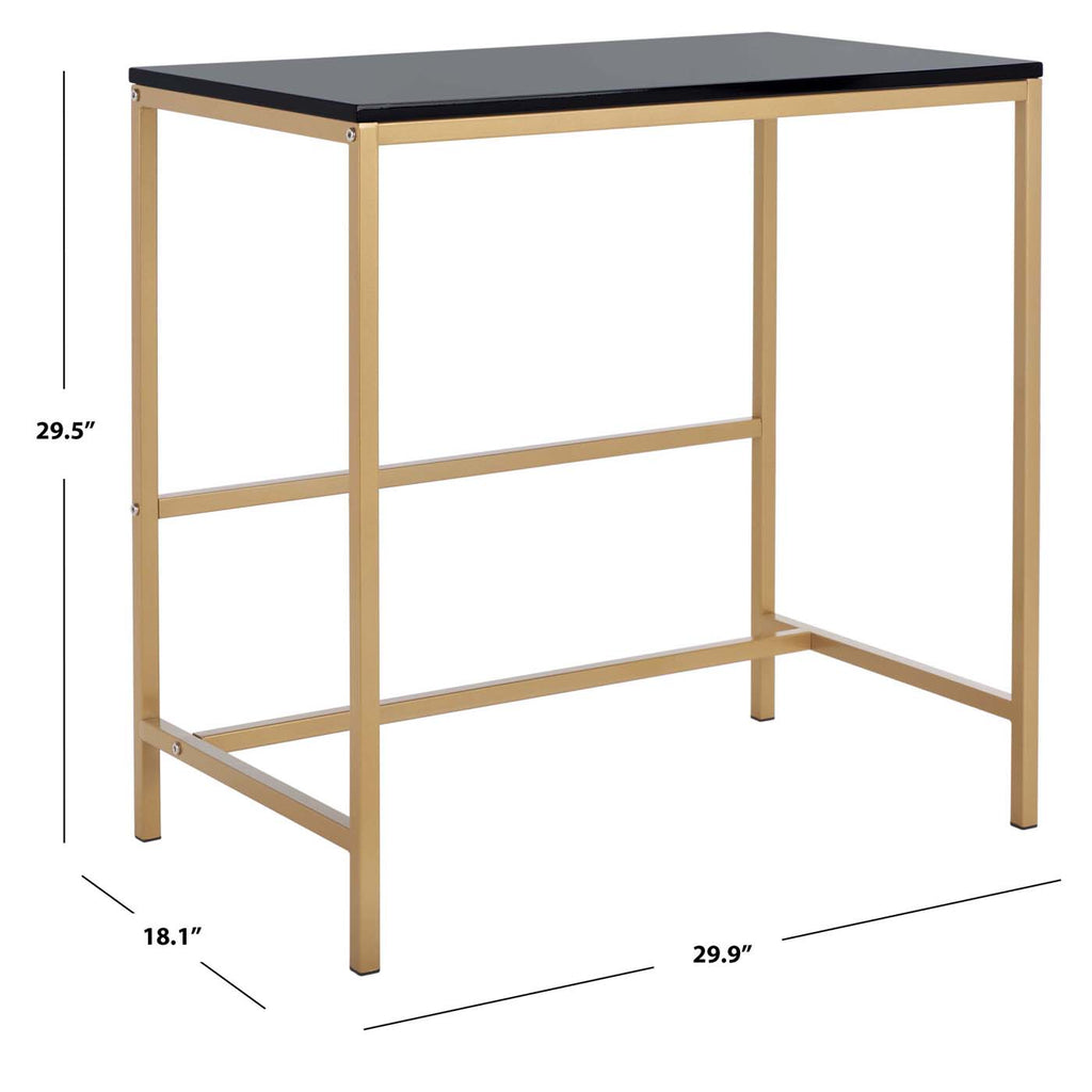 Safavieh Viv Glossy Wooden Desk - Black / Gold