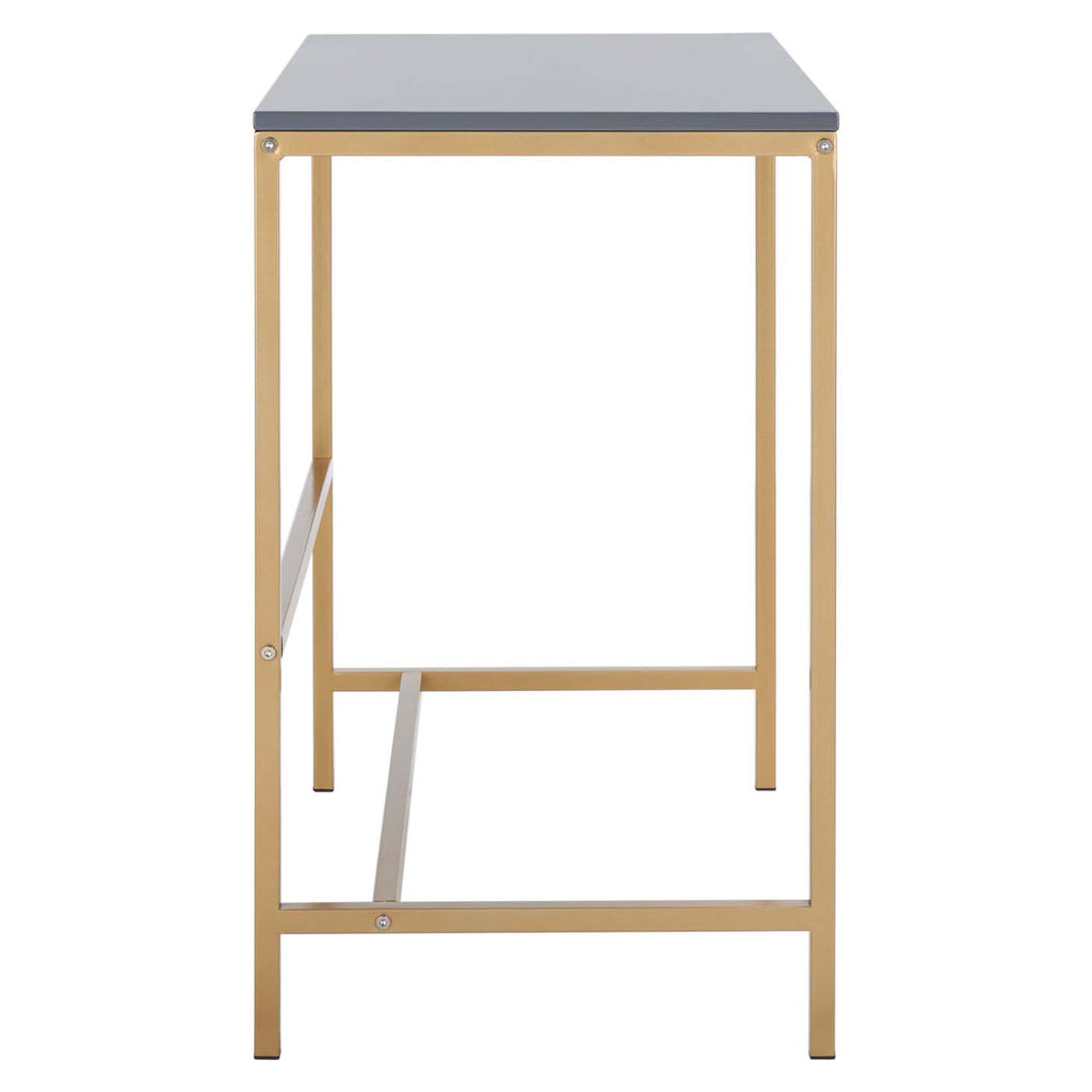 Safavieh Viv Glossy Wooden Desk - Light Grey / Gold
